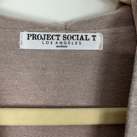 Project Social T Abby Lace-Up Tan Hoodie Medium - Picture 2 of 10